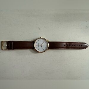 MVMT Men’s/ Women’s Watch Gold with Brown Leather Band